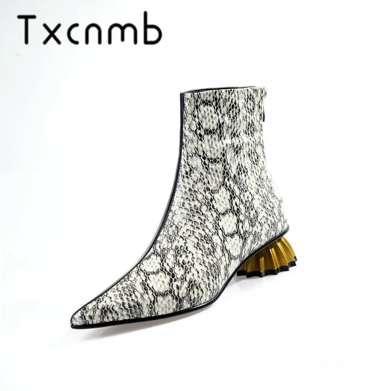 TXCNMB New Sexy Boots Women Pointed Toe Ankle Boots Autumn Winter Party Shoes Woman Genuine Leather Vintage Motorcycle Boots
TXCNMB New Sexy Boots Women Pointed Toe Ankle Boots Autumn Winter Party Shoes Woman Genuine Leather Vintage Motorcycle Boots
