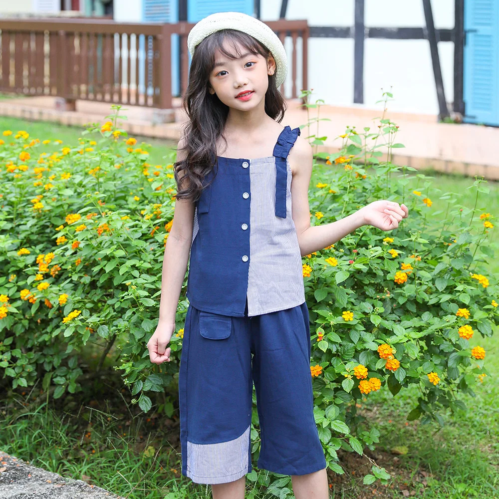 Girls Fashion Summer Set 2020 Big Boy Korean-style Camisole Two-Piece Set Stripes Joint
Girls Fashion Summer Set 2020 Big Boy Korean-style Camisole Two-Piece Set Stripes Joint
