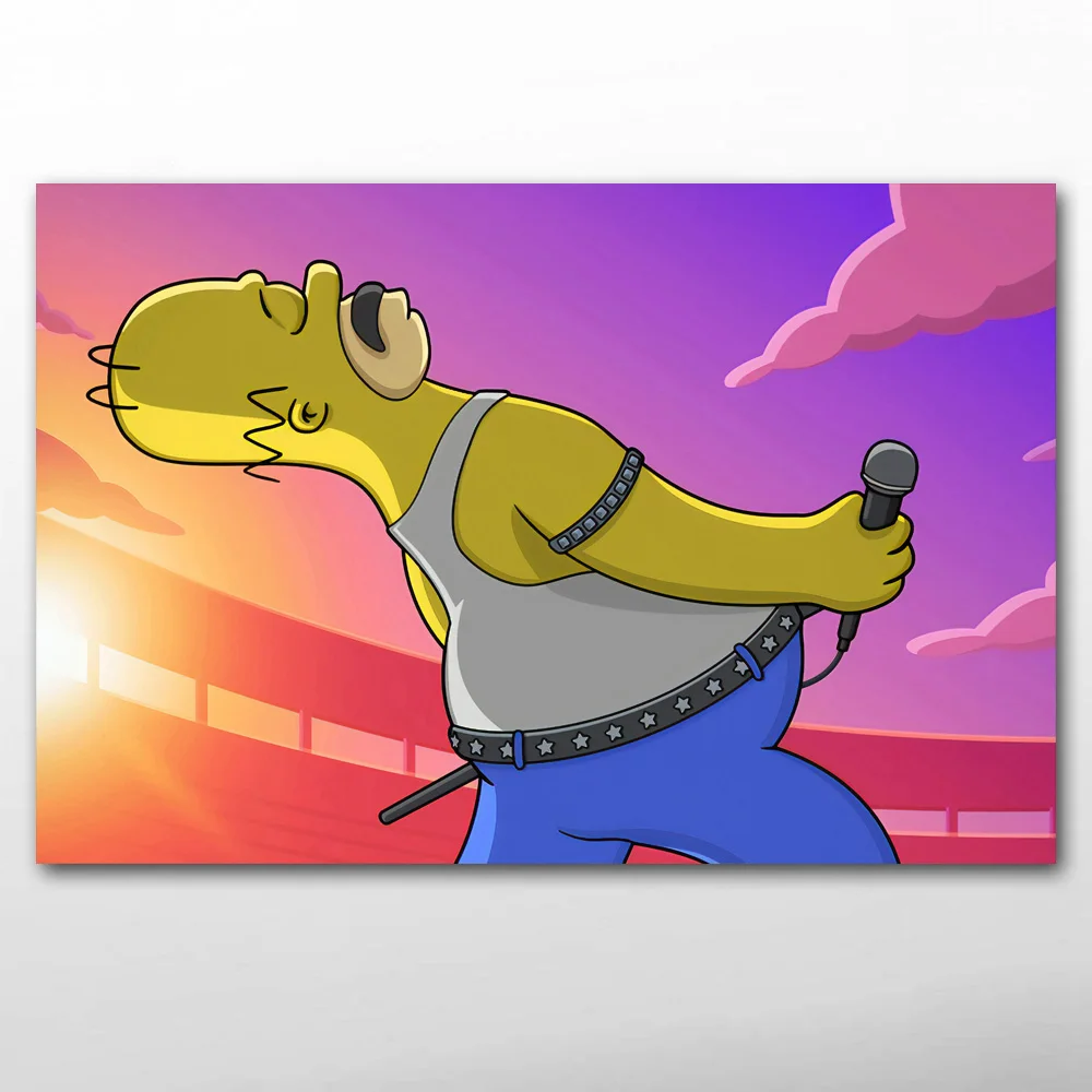 

The Simpsons Bohemian Rhapsody Cartoon Wall Art Posters Canvas Prints Artwork paintings for Living Room Decor