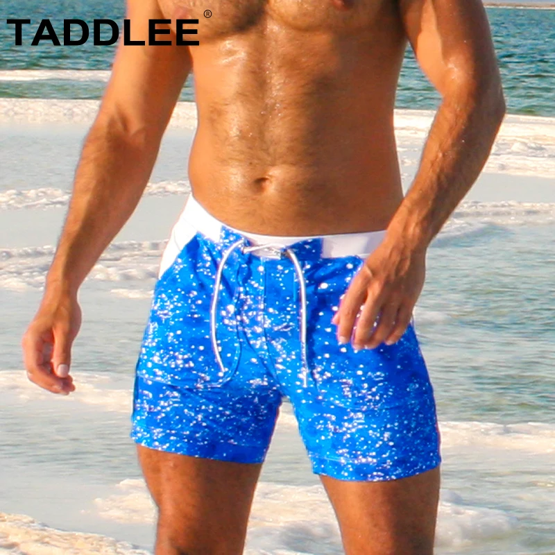 

Taddlee Brand Men's Swimwear Swimsuits Swim Boxer Briefs Bikini Trunks Beach Board Shorts Pocket Surf Bathing Suits Gay