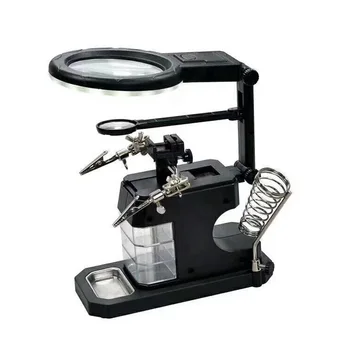Welding Magnifying Glass LED Light 3X 4.5X 25X Auxiliary Clip Loupe Desktop Magnifier Soldering Repair Tool With Storage Box
Welding Magnifying Glass LED Light 3X 4.5X 25X Auxiliary Clip Loupe Desktop Magnifier Soldering Repair Tool With Storage Box