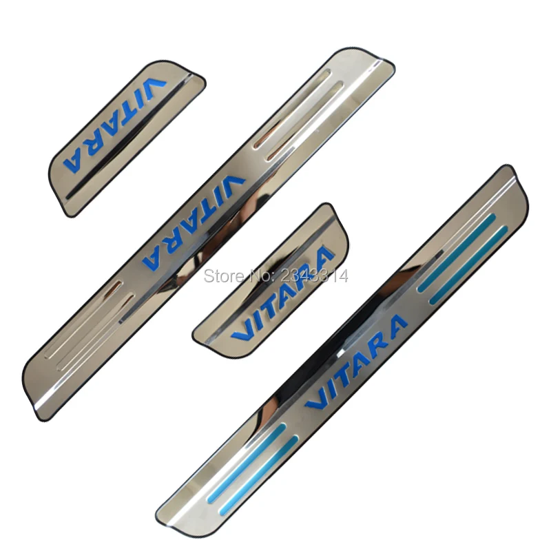 For Suzuki Vitara 2015-2021 Accessories Stainless Door Sill Kick Scuff Plate Guard Pedal Protector Trim Step Cover Car Styling For Suzuki Vitara 2015-2021 Accessories Stainless Door Sill Kick Scuff Plate Guard Pedal Protector Trim Step Cover Car Styling
