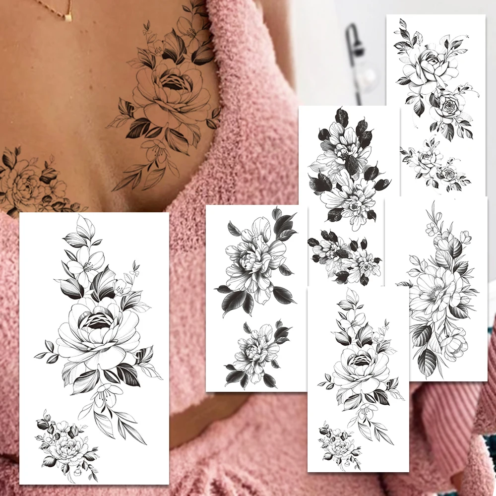 Daisy Fake Temporary Tattoos For Women Girls Sunflower Bloosom Tattoo Black Peony Lily Flowers Waterproof Tatoo Body Chest Hands
Daisy Fake Temporary Tattoos For Women Girls Sunflower Bloosom Tattoo Black Peony Lily Flowers Waterproof Tatoo Body Chest Hands