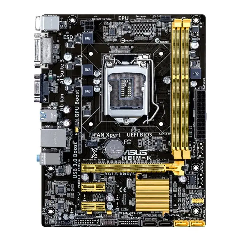 ASUS H81M-K Micro ATX Desktop Motherboard Socket H3 LGA 1150 Dual Channel DDR3 1066 DVI VGA Computer PC Mainboard
ASUS H81M-K Micro ATX Desktop Motherboard Socket H3 LGA 1150 Dual Channel DDR3 1066 DVI VGA Computer PC Mainboard