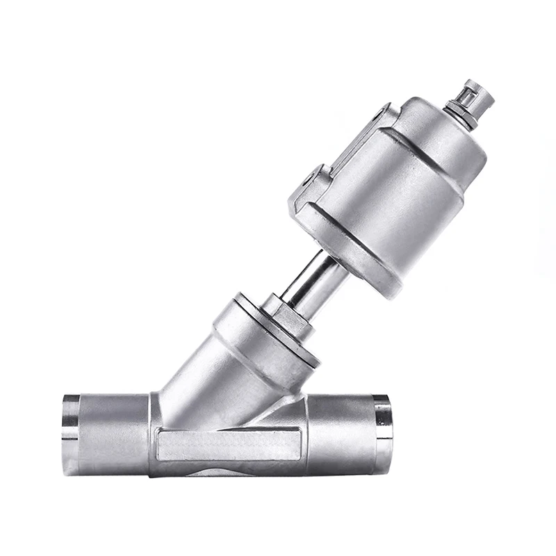 

1/2" 3/4" 1" inch 304 Stainless Steel Pneumatic Welding Angle Seat Valve 16bar For Gas Normally Closed