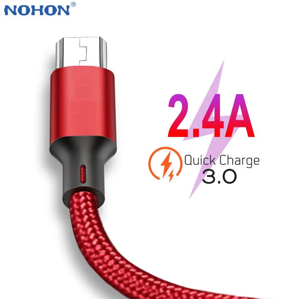 Зарядный кабель Micro USB 1 м 2 3 для Samsung S7 Xiaomi Redmi 7 Note 4 4X 5 провод мобильный телефон