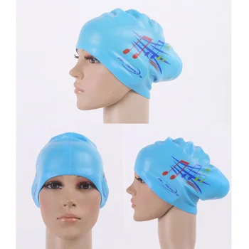 여성용 초대형 수영 모자, 긴 머리 귀 보호, 여아용 방수, 빅 사이즈 실리콘 수영 모자, 레이디 다이빙 장비