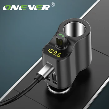 ONEVER Car Charger FM Transmitter MP3 Player Dual USB Bluetooth 5.0 Handsfree 5V 3.1AAuto Audio Receiver USB Car Kit For Phone