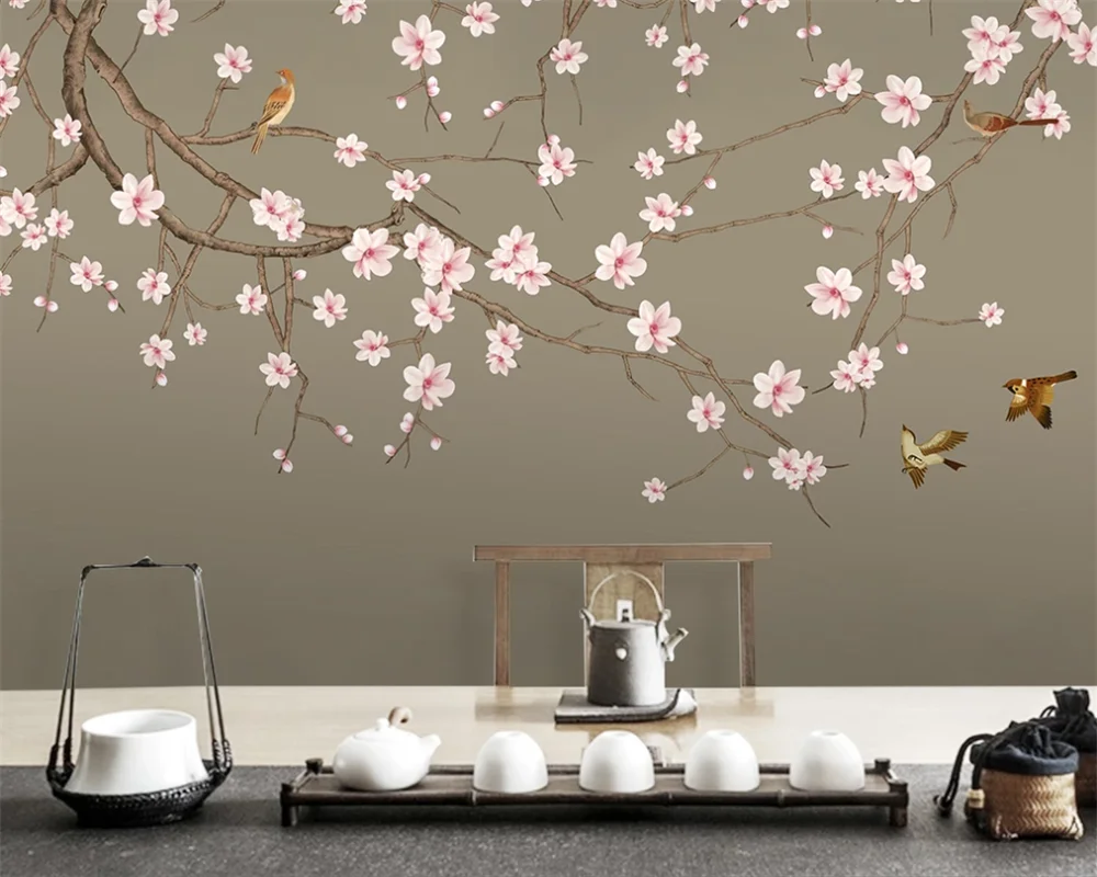 Customized 3D wallpaper Magnolia hand-painted meticulous flower and bird new Chinese 8D mural background wall
Customized 3D wallpaper Magnolia hand-painted meticulous flower and bird new Chinese 8D mural background wall