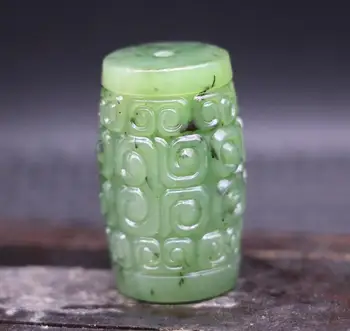 Chinese Vintage Hetian Green Jade Linking Fortune Vein Bead Amulet Carving 40MM
Chinese Vintage Hetian Green Jade Linking Fortune Vein Bead Amulet Carving 40MM