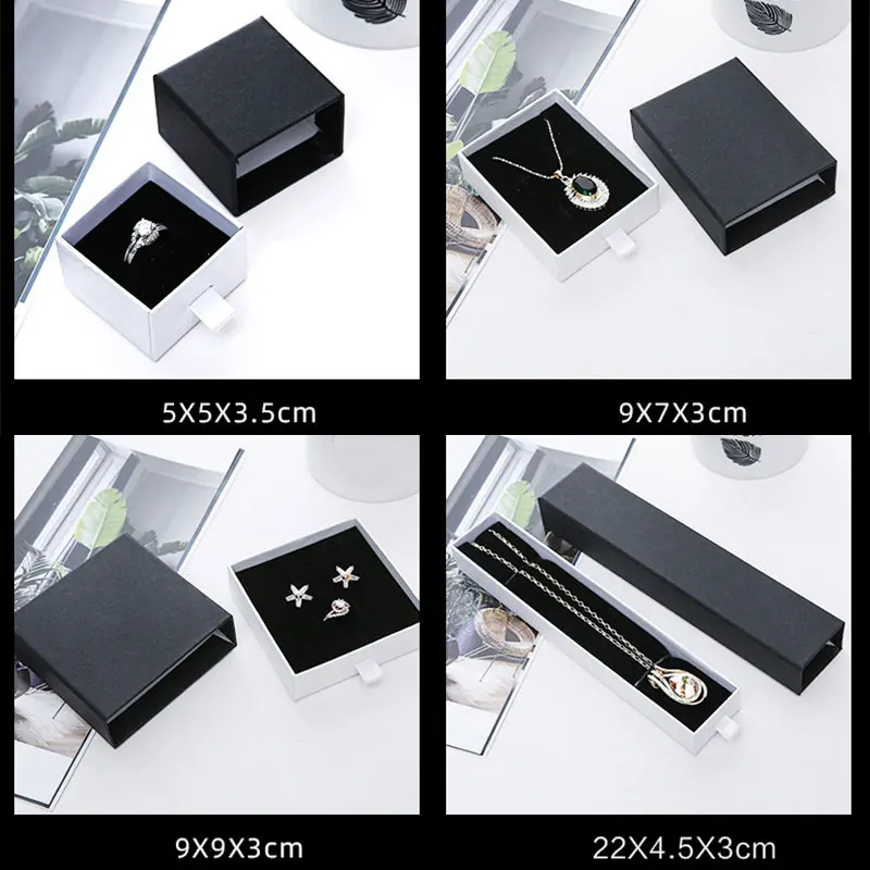 Jewelry Box Black and White Drawer Box for Ring Earrings Necklace Bracelet Jewelry Packaging Storage Gift Boxes for Jewellery
Jewelry Box Black and White Drawer Box for Ring Earrings Necklace Bracelet Jewelry Packaging Storage Gift Boxes for Jewellery