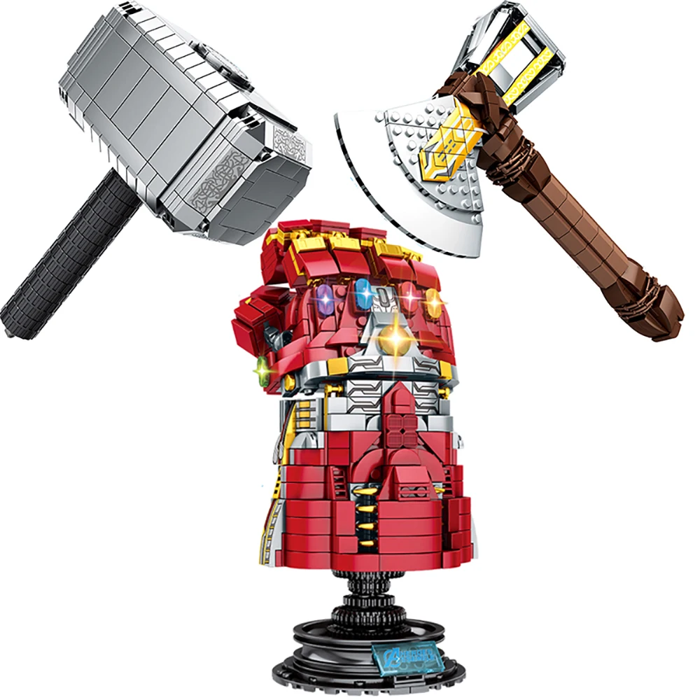 Avenger 4 Compatible legoed Infinity Gauntlet Thanos Marvel super hero building block sets Hammerfall stormbreaker Thor Ragnarok
Avenger 4 Compatible legoed Infinity Gauntlet Thanos Marvel super hero building block sets Hammerfall stormbreaker Thor Ragnarok