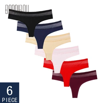 Sexy Lace Woman Underwear 6 Pieces Panty Cotton Female T-back Solid Soft Lace G-string Thong For Woman Seamless Cotton BANNIROU
Sexy Lace Woman Underwear 6 Pieces Panty Cotton Female T-back Solid Soft Lace G-string Thong For Woman Seamless Cotton BANNIROU
