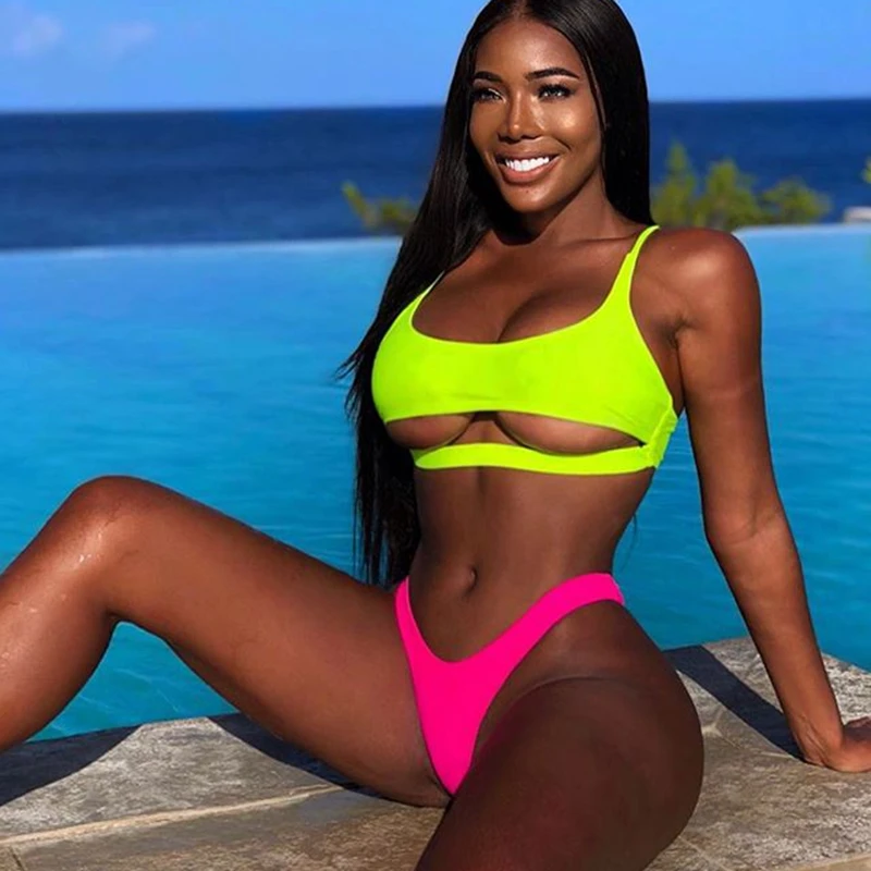 Neon Color Micro Bikini High Leg Cut Swimsuit Cut Out Swimwear Sexy Bathing Suit Thong Biquini Brazilian Cheeky Bikinis 2020
Neon Color Micro Bikini High Leg Cut Swimsuit Cut Out Swimwear Sexy Bathing Suit Thong Biquini Brazilian Cheeky Bikinis 2020