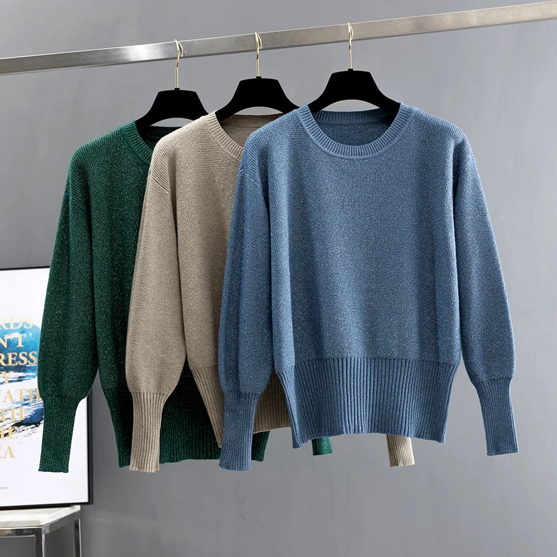 GIGOGOU Lurex Autumn Winter Women Pullover Sweater OverSize Knitted Jumper Top Warm Casual Female Sweater
GIGOGOU Lurex Autumn Winter Women Pullover Sweater OverSize Knitted Jumper Top Warm Casual Female Sweater