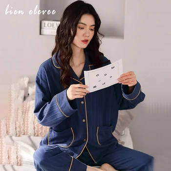 Autumn New Ladies Pajamas Set Women's Sleepwear Suits Femme Cotton Pyjamas Turn-Down Collar Female Casual Homewear Soft Lingerie
Autumn New Ladies Pajamas Set Women's Sleepwear Suits Femme Cotton Pyjamas Turn-Down Collar Female Casual Homewear Soft Lingerie