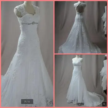 2020 real picture white lace appliques beaded wedding dress sleeveless open back sexy v neckline court train bridal gowns 
2020 real picture white lace appliques beaded wedding dress sleeveless open back sexy v neckline court train bridal gowns