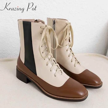 krazing pot chic design 2020 cow leather Chelsea boots round toe cross-tied med heels streetwear British school ankle boots l58
krazing pot chic design 2020 cow leather Chelsea boots round toe cross-tied med heels streetwear British school ankle boots l58