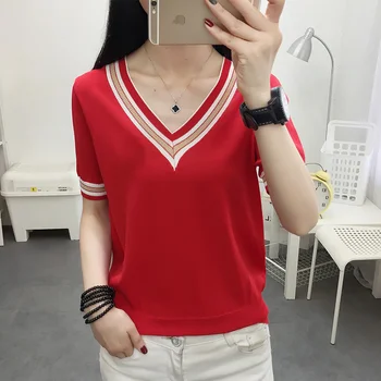 V-Neck Sweater women's T-Shirt Top Slouchy wind contrast color loose all-around chicken heart collar trumpet sleeve sweater
V-Neck Sweater women's T-Shirt Top Slouchy wind contrast color loose all-around chicken heart collar trumpet sleeve sweater