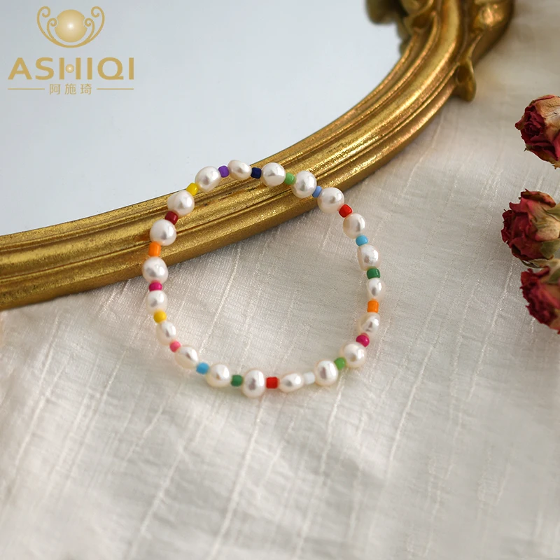 ASHIQI Natural freshwater pearl Bracelet for girl New Handmade Boho Bracelet Femme Candy Color Elastic Charm Bracelet
ASHIQI Natural freshwater pearl Bracelet for girl New Handmade Boho Bracelet Femme Candy Color Elastic Charm Bracelet