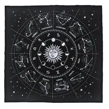Tarot Special Tablecloth 12 Constellations Astrology Tarot Divination Card Tablecloth For Tarot Enthusiasts Magicians Daily Use