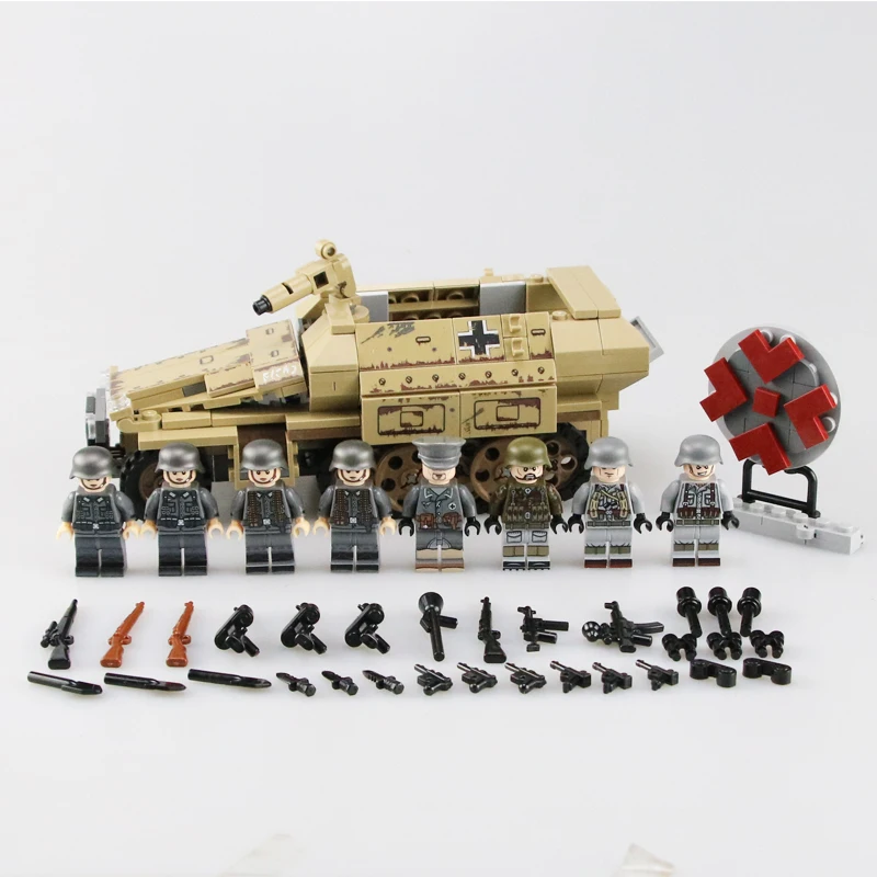 Military WW2 German armored vehicle Building Blocks German WW2 army Figures Machine gunner weapon gun Helmet parts Bricks Toys
Military WW2 German armored vehicle Building Blocks German WW2 army Figures Machine gunner weapon gun Helmet parts Bricks Toys