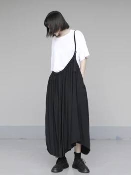 SuperAen 2020 Summer New Japanese Simple Single Strap Solid Black Loose Cotton Pleated Skirt Midi Skirts Womens
SuperAen 2020 Summer New Japanese Simple Single Strap Solid Black Loose Cotton Pleated Skirt Midi Skirts Womens