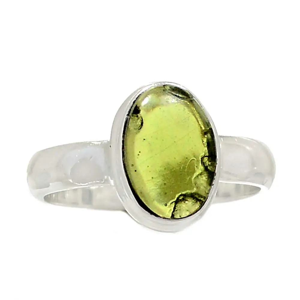 Genuine CABOSHON MOLDAVITE Ring 925 Sterling Silver, USA Size : 8.25, AR4080
Genuine CABOSHON MOLDAVITE Ring 925 Sterling Silver, USA Size : 8.25, AR4080