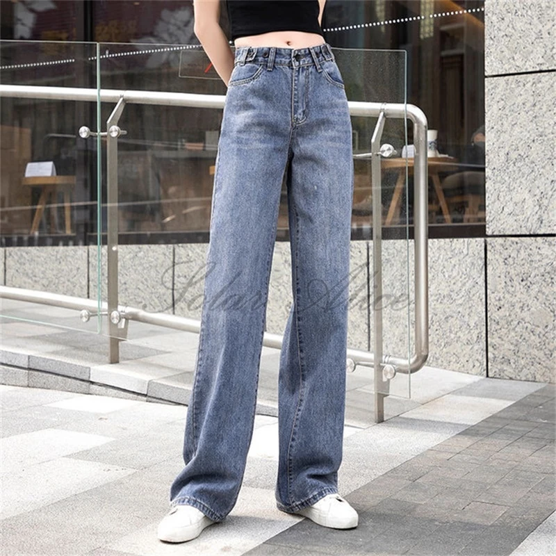 Free Shipping Women S Spring Autumn New Wide Leg Jeans High