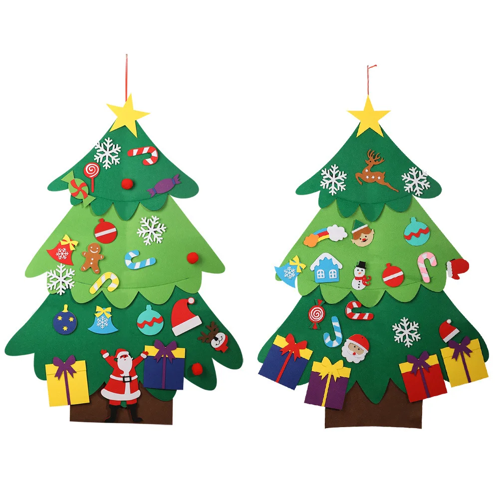 1set nonwoven fabric diy christmas tree kids artificial mini