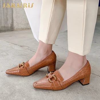Sarairis Fashion Hot Sale Genuine Cow Leather Slip-On Concise Pumps Woman Shoes Metal Decoration Office Lady Pumps Women Shoes
Sarairis Fashion Hot Sale Genuine Cow Leather Slip-On Concise Pumps Woman Shoes Metal Decoration Office Lady Pumps Women Shoes