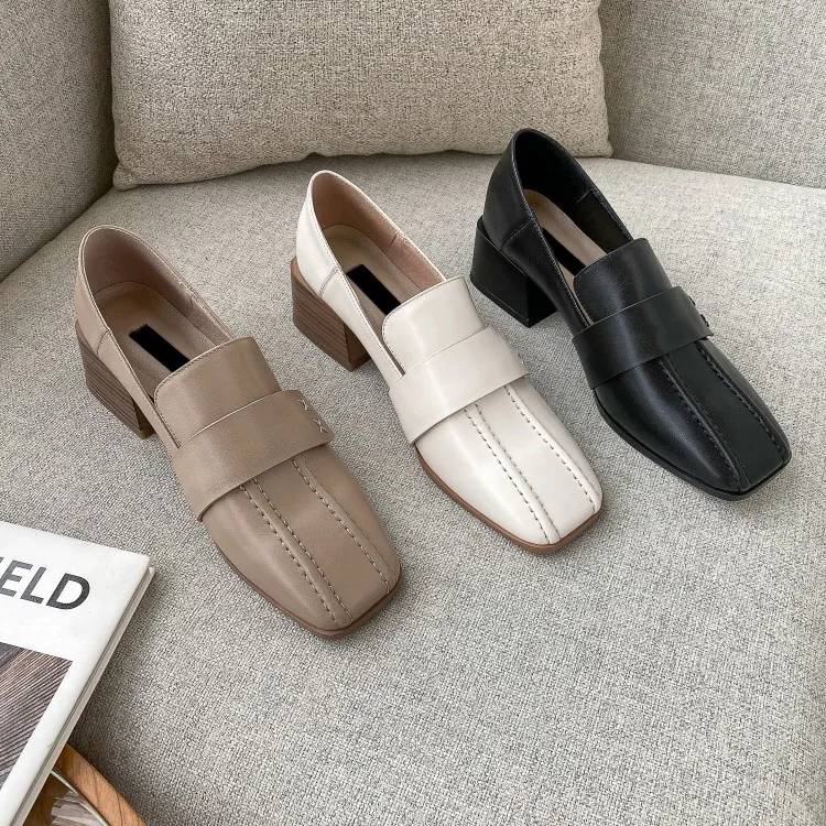 Early Spring WOMEN'S Shoes Square Head Handmade Stitching Chunky-Heel Semi-high Heeled Mary Jane Loafers Rubber Sole Mouth Shoes
Early Spring WOMEN'S Shoes Square Head Handmade Stitching Chunky-Heel Semi-high Heeled Mary Jane Loafers Rubber Sole Mouth Shoes