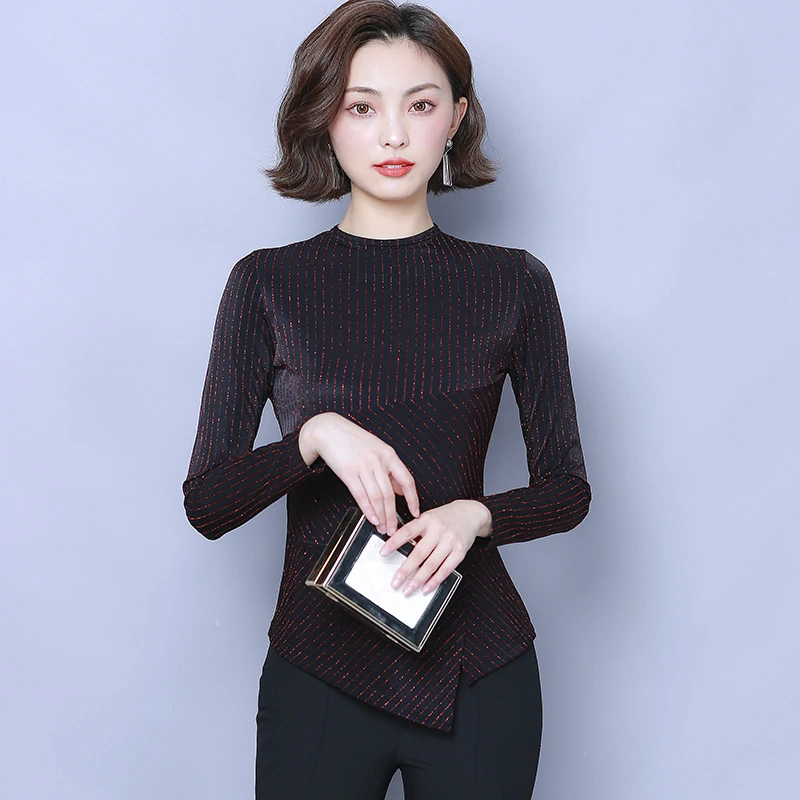 COIGARSAM Casual Striped blouse women New Spring Full Sleeve Chiffon Mesh O-Neck blusas womens tops and blouses Purple Red 9636
COIGARSAM Casual Striped blouse women New Spring Full Sleeve Chiffon Mesh O-Neck blusas womens tops and blouses Purple Red 9636