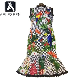 AELESEEN 2020 Spring New Arrival Runway Design Grid Printed Trumpet Dresses Women Sleeveless Elegant Lace Edge Midi Print Dress
AELESEEN 2020 Spring New Arrival Runway Design Grid Printed Trumpet Dresses Women Sleeveless Elegant Lace Edge Midi Print Dress