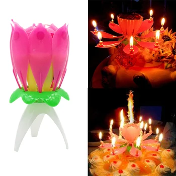 Lotus Candle Birthday Wax Single Layer Magic Musical Romantic Rotating Flower Light Cake Wedding Kids Party DIY Decoration Gifts
Lotus Candle Birthday Wax Single Layer Magic Musical Romantic Rotating Flower Light Cake Wedding Kids Party DIY Decoration Gifts