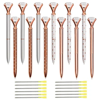 12-Piece Diamond Ballpoint Pen with 12 Ballpoint Pen Refills and 1 Pencil Case, Rose Gold Pen, Bling Pen, Making Beautiful Gifts
12-Piece Diamond Ballpoint Pen with 12 Ballpoint Pen Refills and 1 Pencil Case, Rose Gold Pen, Bling Pen, Making Beautiful Gifts