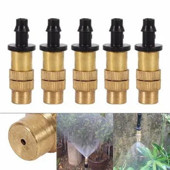 

5Pcs Copper Misting Fog Cooling Nozzles Atomizing Sprayers For 4/7mm Hose Garden Irrigation Agricultural Atomizing Sprinklers