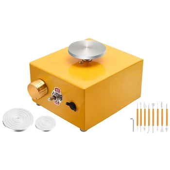 Electric Pottery Wheel DIY Ceramic Tools Mini Electric Pottery Machine Used for Ceramic Works Pottery Artwork, EU Plug 
Electric Pottery Wheel DIY Ceramic Tools Mini Electric Pottery Machine Used for Ceramic Works Pottery Artwork, EU Plug