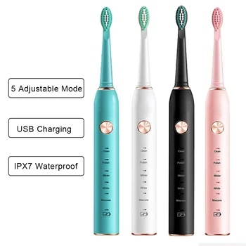 Electric Toothbrush USB Rechargeable Tooth Brushes Adult Sonic Toothbrush Portable Waterproof Teeth Clean Whiten Brush
Electric Toothbrush USB Rechargeable Tooth Brushes Adult Sonic Toothbrush Portable Waterproof Teeth Clean Whiten Brush