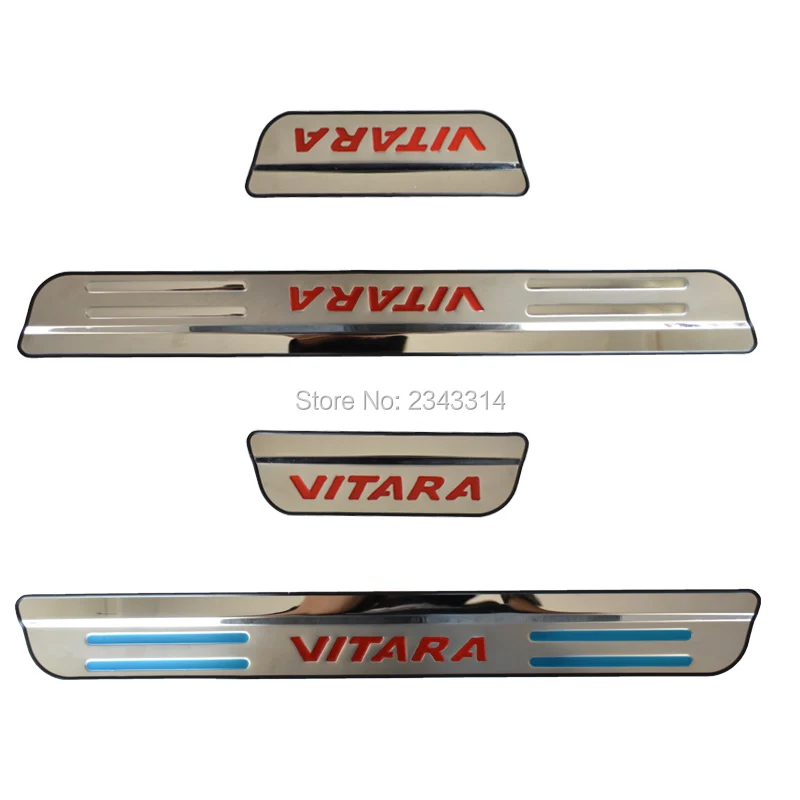 For Suzuki Vitara 2015-2021 Accessories Stainless Door Sill Kick Scuff Plate Guard Pedal Protector Trim Step Cover Car Styling For Suzuki Vitara 2015-2021 Accessories Stainless Door Sill Kick Scuff Plate Guard Pedal Protector Trim Step Cover Car Styling