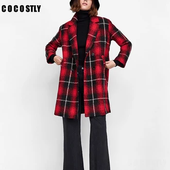 2020 Winter Coat Women Warm Vintage Plaid Wool Coat Long Sleeve Double Breasted Button Pocket Casual Ladies Loose Wool Coat 
2020 Winter Coat Women Warm Vintage Plaid Wool Coat Long Sleeve Double Breasted Button Pocket Casual Ladies Loose Wool Coat