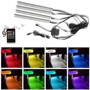 Foot Light Ambient Lamp With USB Wireless Remote Music Control Multiple Modes Automotive Interior Light For Car LED RGB Strip
Foot Light Ambient Lamp With USB Wireless Remote Music Control Multiple Modes Automotive Interior Light For Car LED RGB Strip