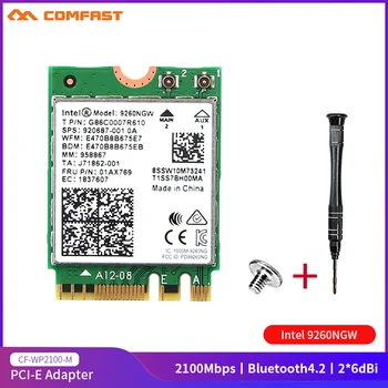 

Comfast CF-WP2100-M Dual Band Wireless AC Intel 9260NGW 5Ghz 2100Mbps 802.11AC MINI PCI-E Bluetooth 5.0 Wlan Network Card