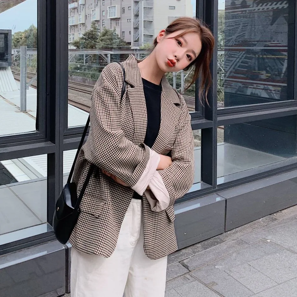 Photo Shoot IFASHION England-Style Retro Thousands of Birds One-Button Short Small Suit Coat Women's Loose-Fit Versatile OL
Photo Shoot IFASHION England-Style Retro Thousands of Birds One-Button Short Small Suit Coat Women's Loose-Fit Versatile OL
