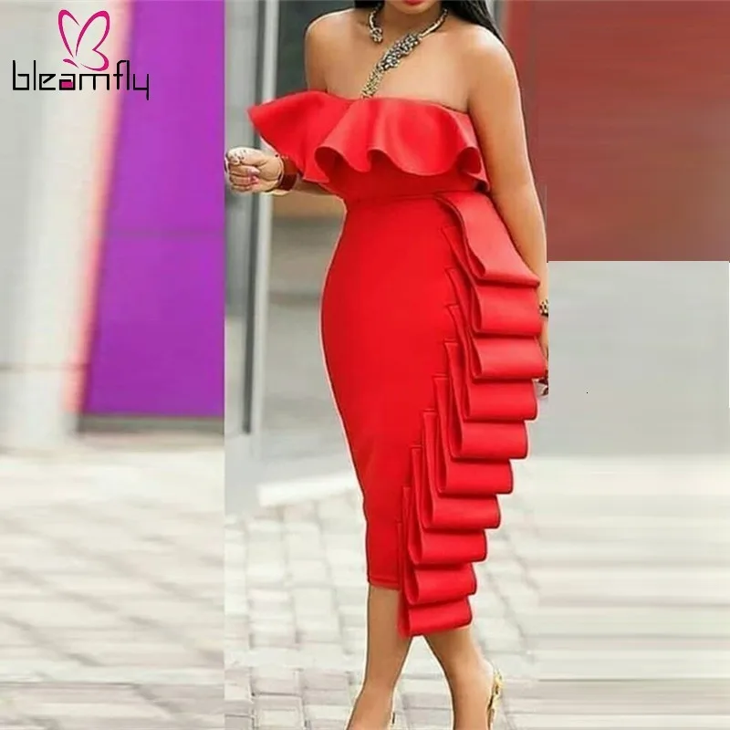 Summer Tube Dress Bodycon Ruffles Sexy Off Shoulder Midi Dresses Women Elegant Tight Robes Club Party Evening Luxury Vestidos
Summer Tube Dress Bodycon Ruffles Sexy Off Shoulder Midi Dresses Women Elegant Tight Robes Club Party Evening Luxury Vestidos