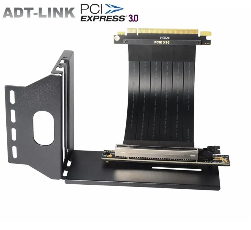 

PCIe 3.0 16X Graphics Riser Card Black Vertical Bracket ATX Case Flexible Connector Extension Cable Port Adapter PCI-E x16 GPU