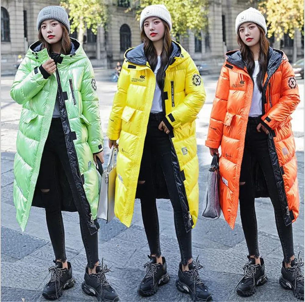 Long Coat Women Glossy Solid Hooded Winter Jacket Korean Style Thicken Female Outerwear
Long Coat Women Glossy Solid Hooded Winter Jacket Korean Style Thicken Female Outerwear