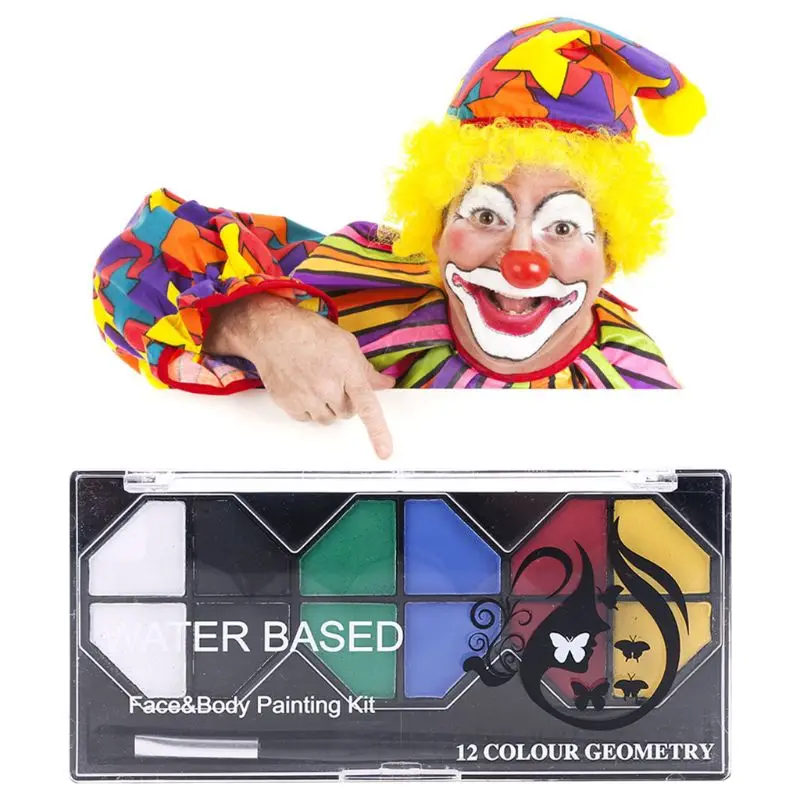 12/15/18 Colors Face Painting Body Makeup Non Toxic Safe Water Soluble Paint with Brush Christmas Halloween Party Tools
12/15/18 Colors Face Painting Body Makeup Non Toxic Safe Water Soluble Paint with Brush Christmas Halloween Party Tools