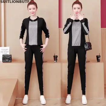 L-5XL Plus Size 2 Piece Set Tracksuit Women Pullover Patchwork Tops Elastic Waist Pencil Pants Ropa Mujer Korean Women Clothes
L-5XL Plus Size 2 Piece Set Tracksuit Women Pullover Patchwork Tops Elastic Waist Pencil Pants Ropa Mujer Korean Women Clothes