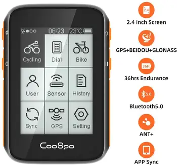 CooSpo Bike Computer GPS Wireless Cycle Speedometer Odometer 2.4 Inch BLE5.0 ANT+ APP Sync Sensor Waterproof with Bracket
CooSpo Bike Computer GPS Wireless Cycle Speedometer Odometer 2.4 Inch BLE5.0 ANT+ APP Sync Sensor Waterproof with Bracket